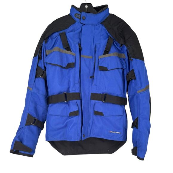 Firstgear Jaunt J2 Mens Motorcycle Jacket Small Liner Hypertex Padded Blue Black - Picture 1 of 16